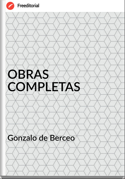 Gonzalo de Berceo OBRAS COMPLETAS